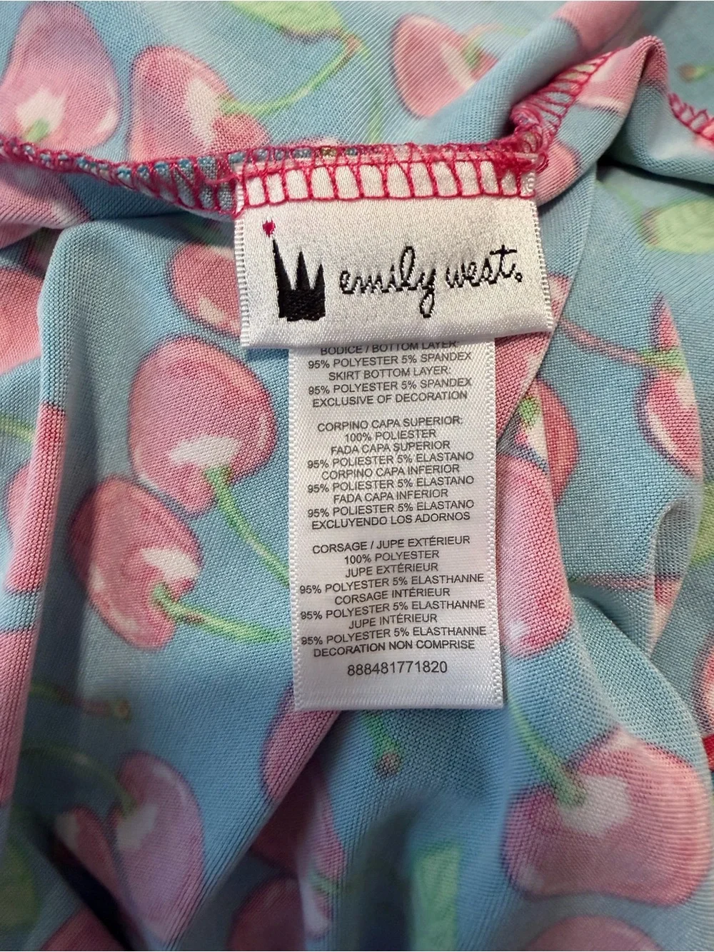 Emily West 2 in 1 reversible dress pink cherries black‎ white daisy dot girls 10